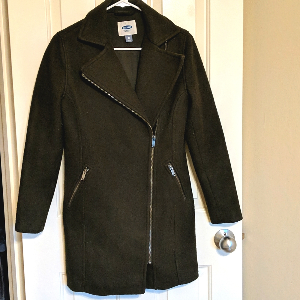 Olive green pea coat